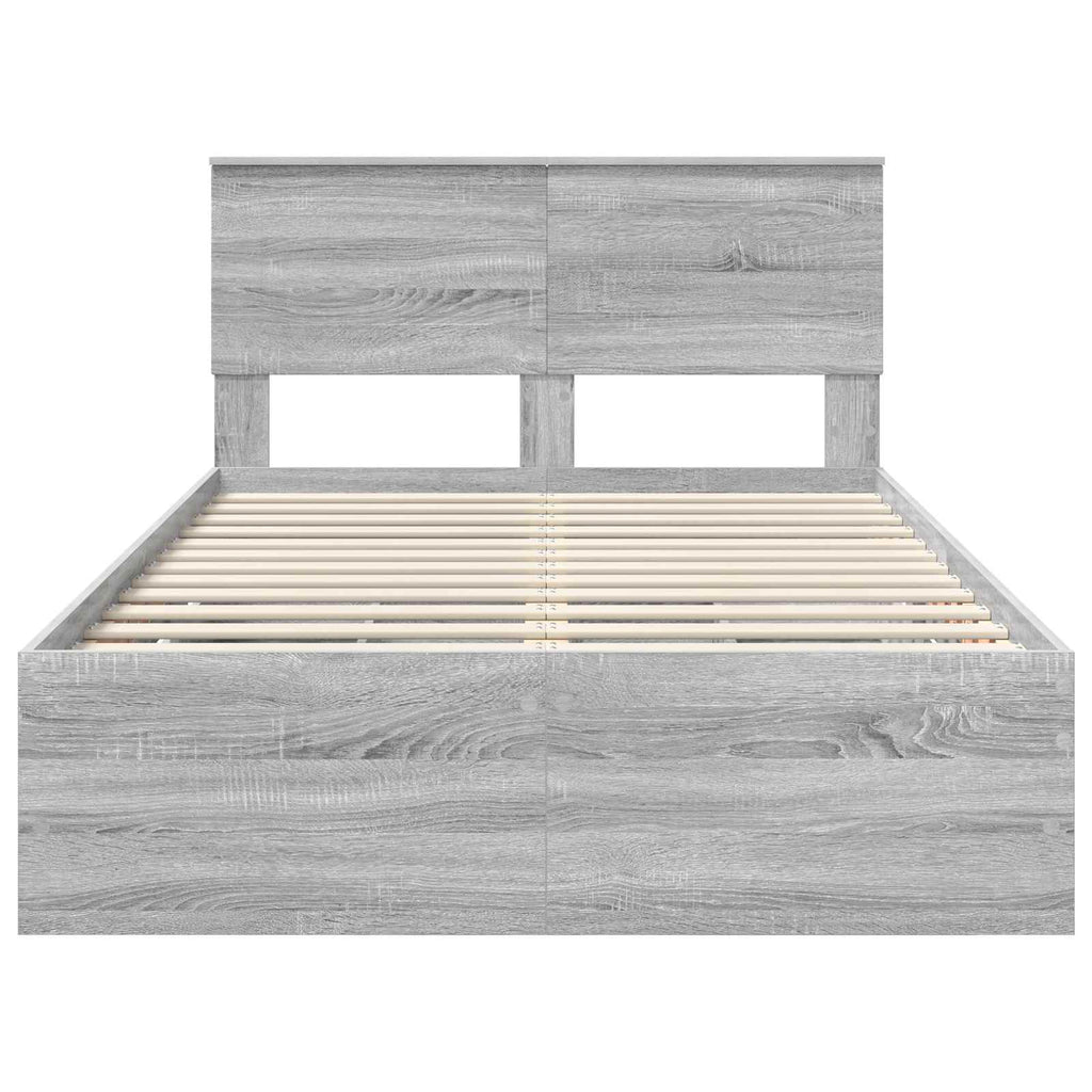 vidaXL Ramka łóżka Szary Sonoma 120 x 190 cm Drewno inżynieryjne