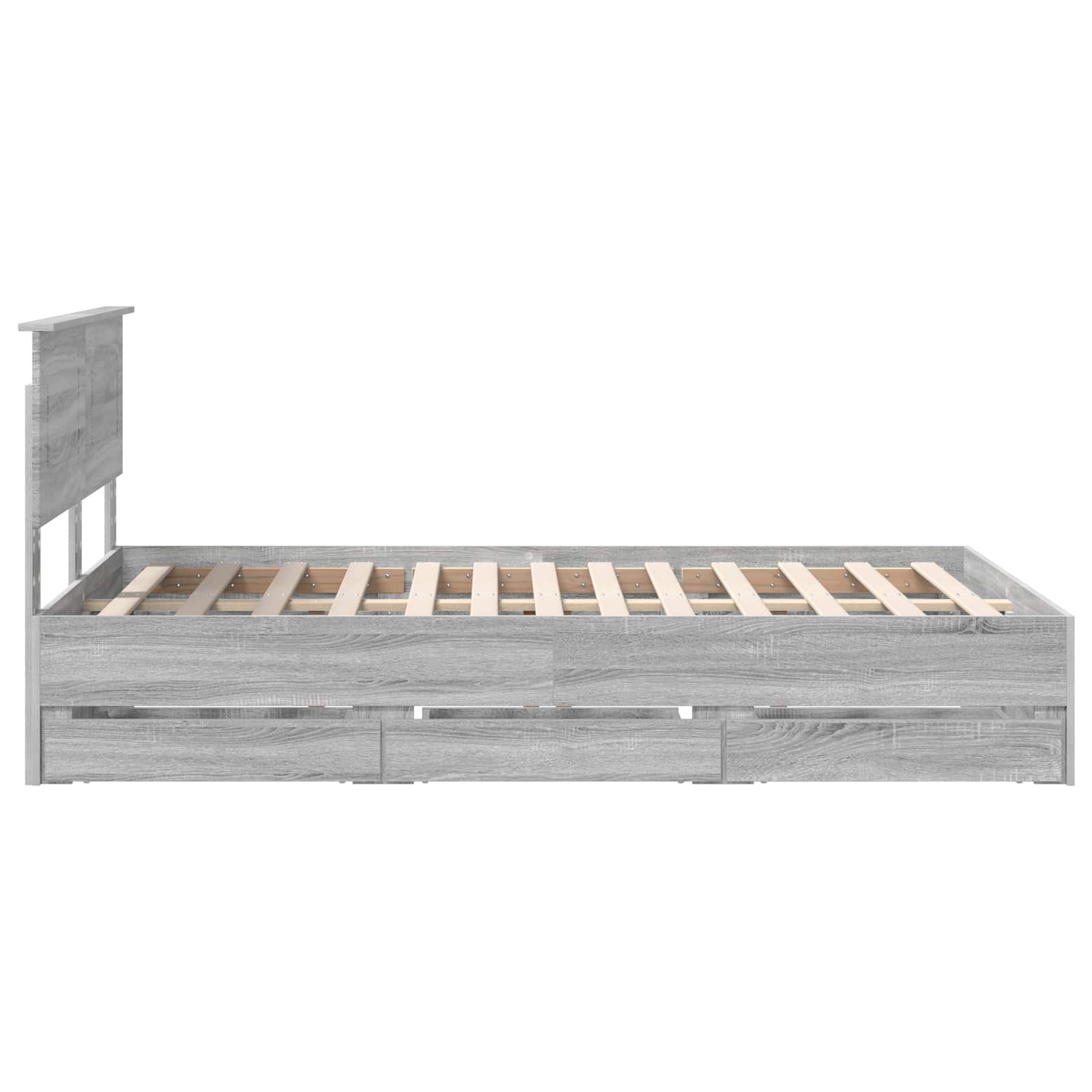 vidaXL Ramka łóżka Szary Sonoma 120 x 190 cm Drewno inżynieryjne