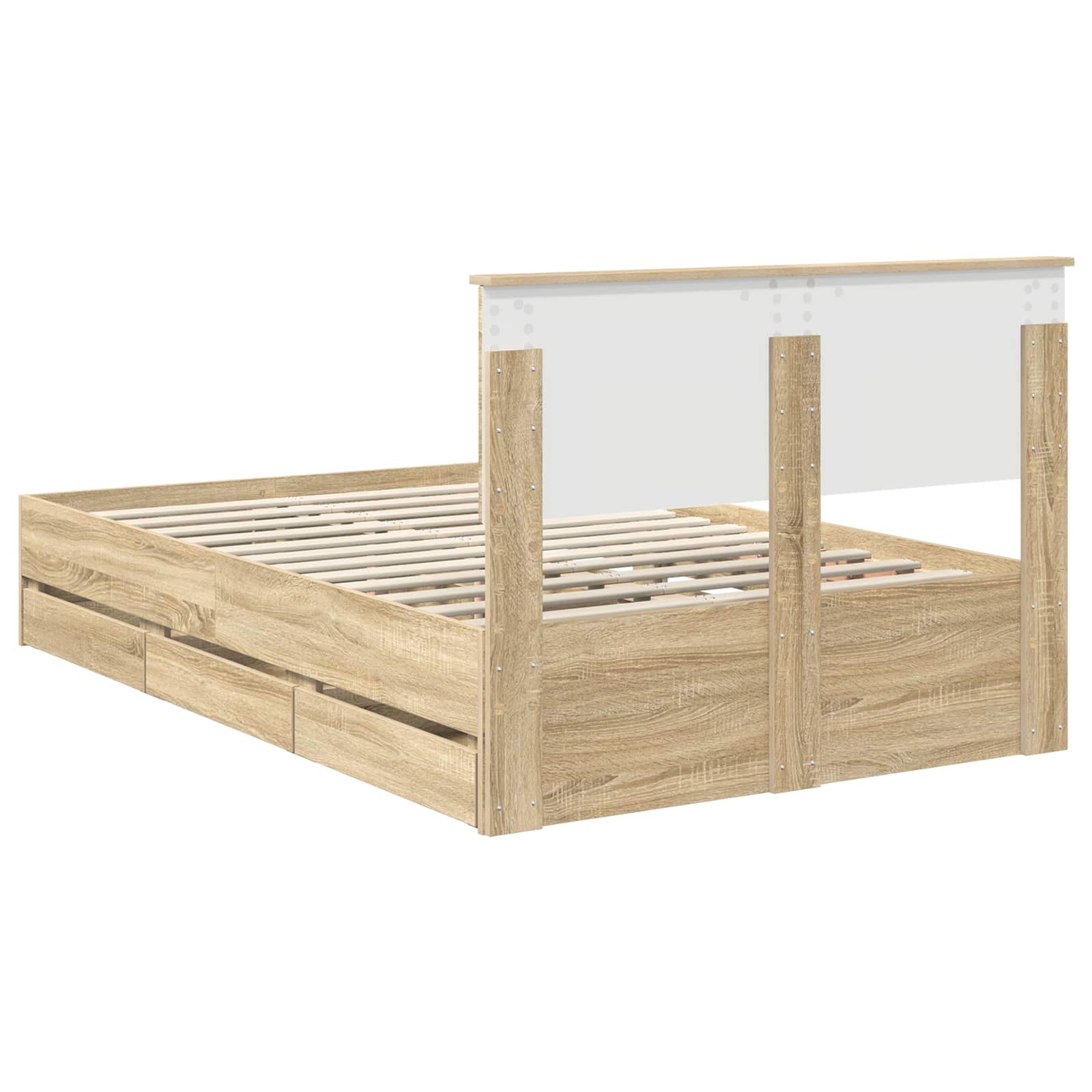 vidaXL Ramka łóżka Dąb Sonoma 120 x 200 cm Drewno inżynieryjne