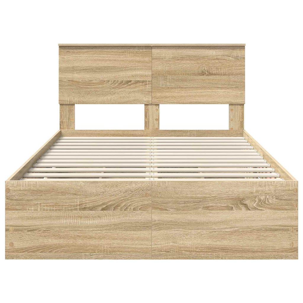 vidaXL Ramka łóżka Dąb Sonoma 120 x 200 cm Drewno inżynieryjne