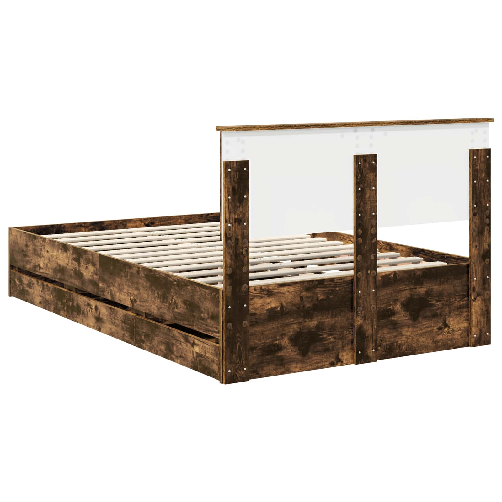 vidaXL Ramka łóżka Dąb wędzony 120 x 200 cm Drewno inżynieryjne