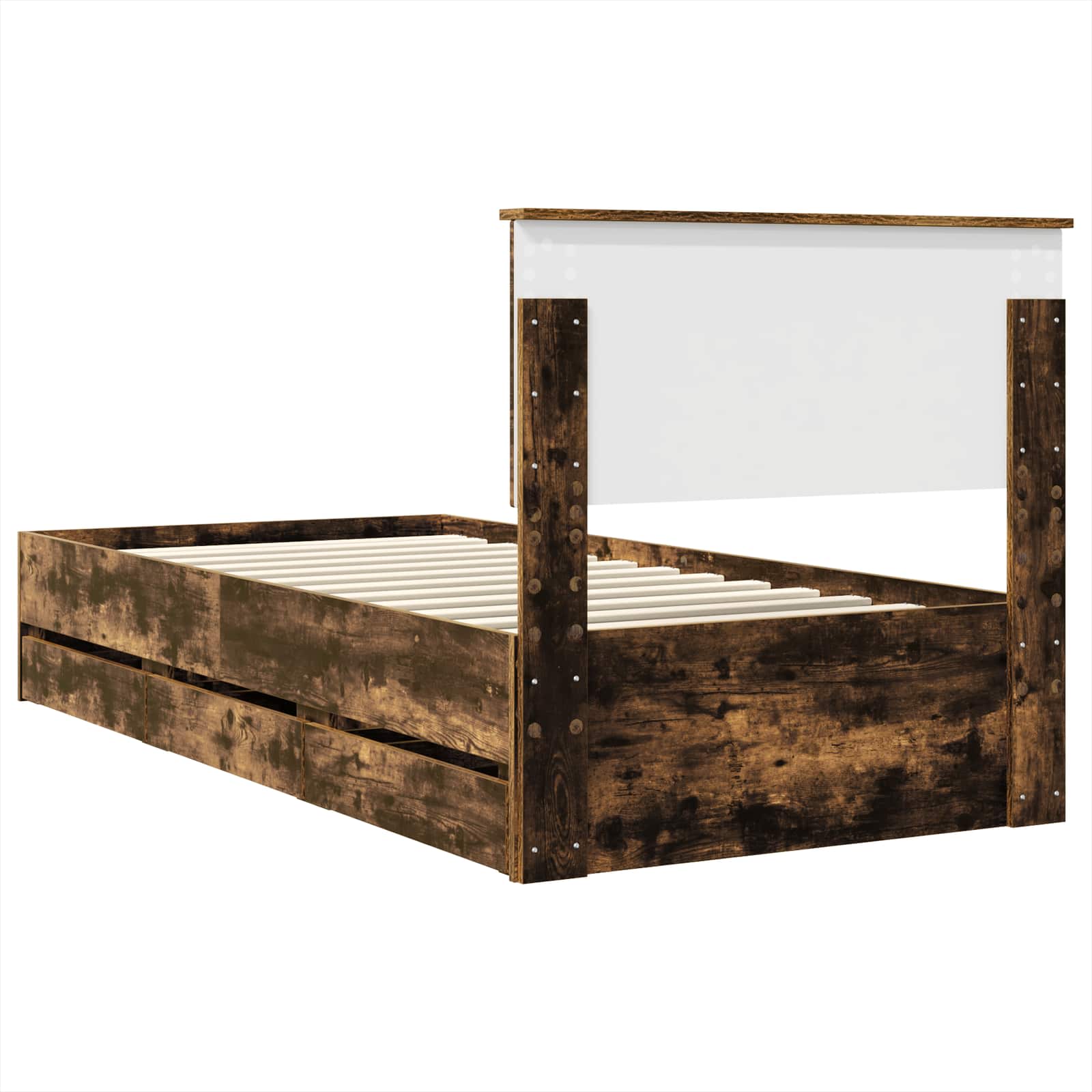 vidaXL Ramka łóżka Dąb wędzony 100 x 200 cm Drewno inżynieryjne