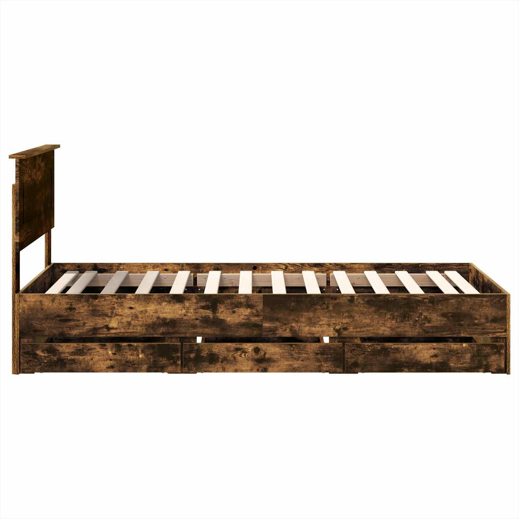 vidaXL Ramka łóżka Dąb wędzony 100 x 200 cm Drewno inżynieryjne