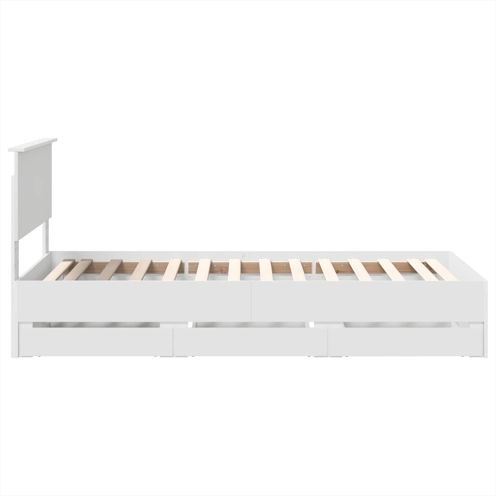 vidaXL Ramka łóżka z szufladą Biały 90 x 190 cm Drewno inżynieryjne