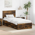 vidaXL Ramka łóżka Dąb wędzony 90 x 190 cm Drewno inżynieryjne