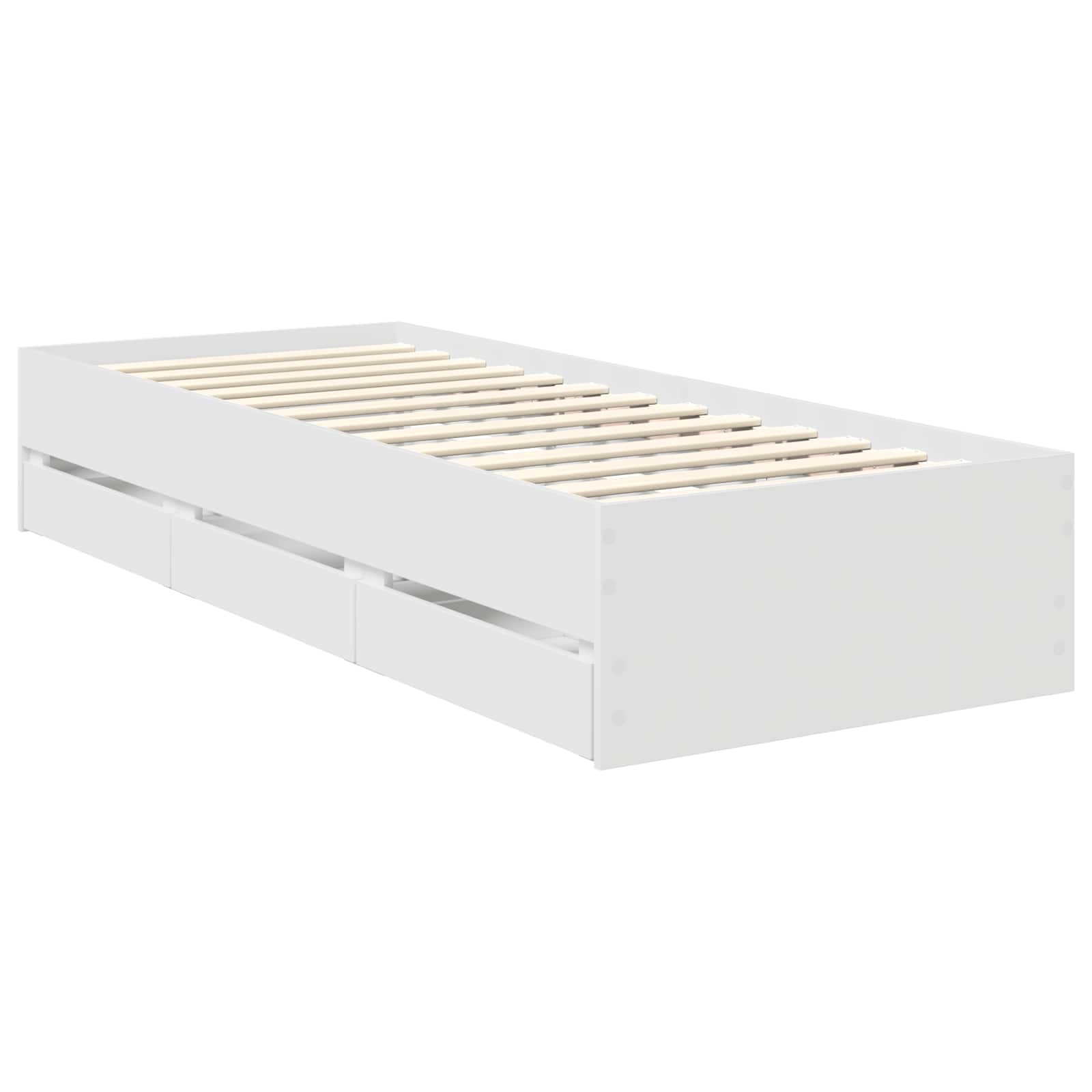 vidaXL Ramka łóżka z szufladą Biały 75 x 190 cm Drewno inżynieryjne