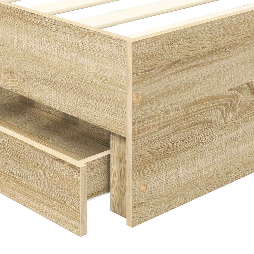 vidaXL Ramka łóżka Dąb Sonoma 75 x 190 cm Drewno inżynieryjne
