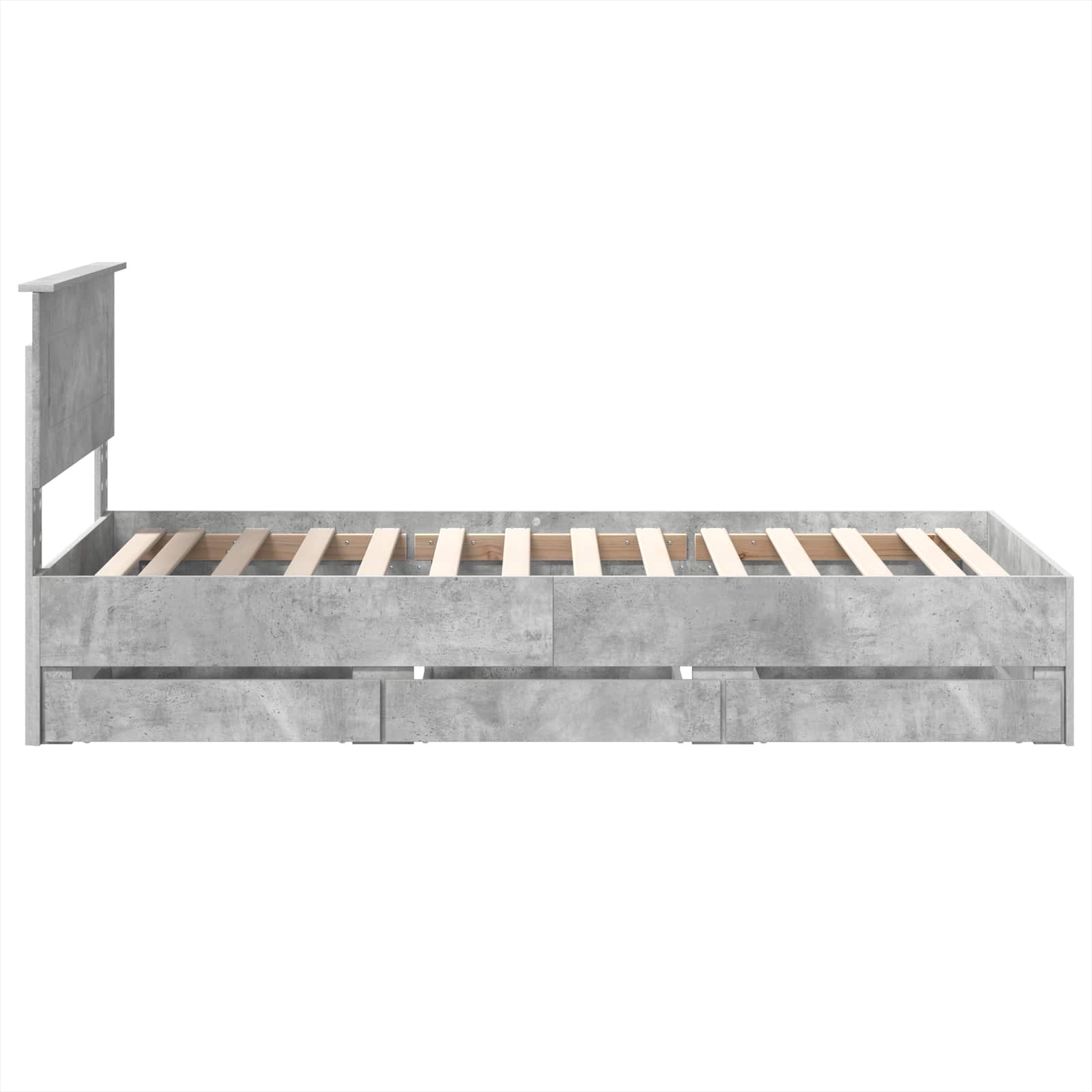 vidaXL Ramka łóżka Betonowy szary 75 x 190 cm Drewno inżynieryjne