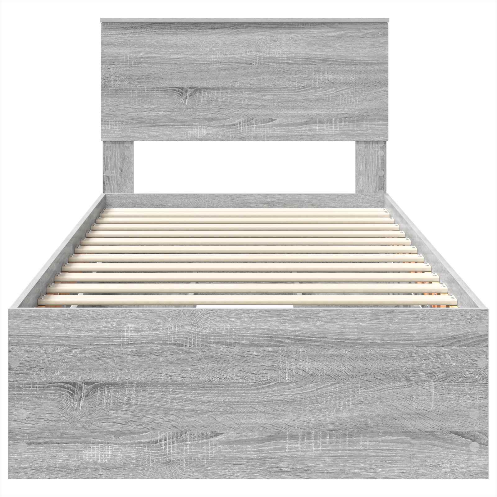 vidaXL Ramka łóżka Szary Sonoma 75 x 190 cm Drewno inżynieryjne