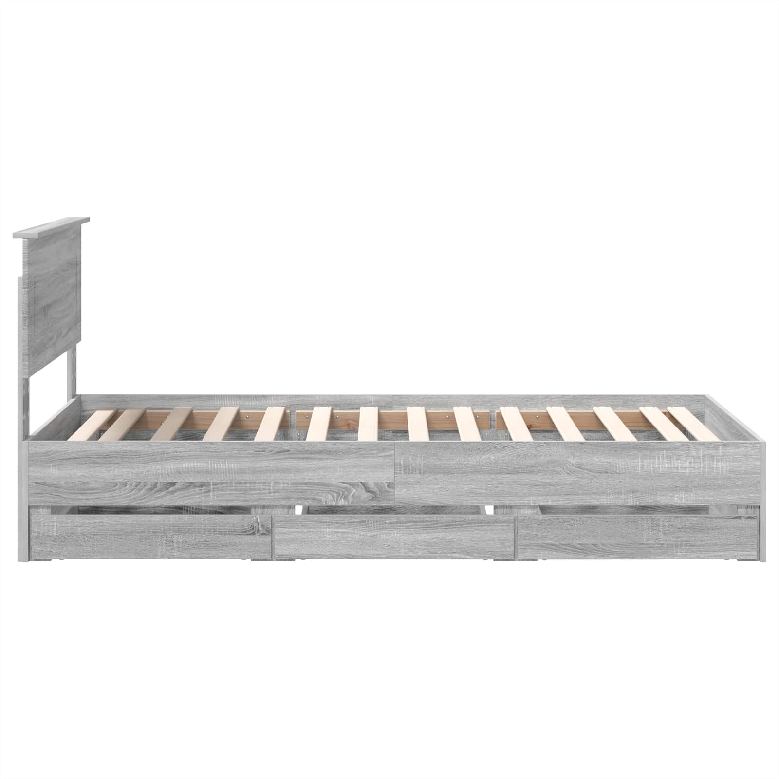 vidaXL Ramka łóżka Szary Sonoma 75 x 190 cm Drewno inżynieryjne