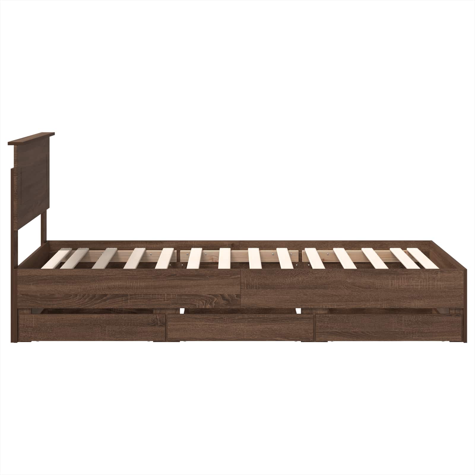 vidaXL Ramka łóżka Brązowy dąb 75 x 190 cm Drewno inżynieryjne