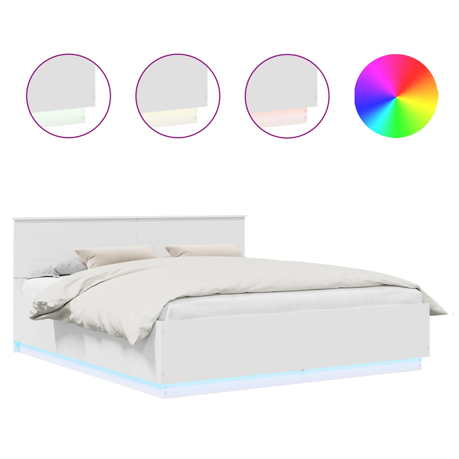 vidaXL Ramka łóżka Biały 200 x 200 cm Materiał drewnopochodny