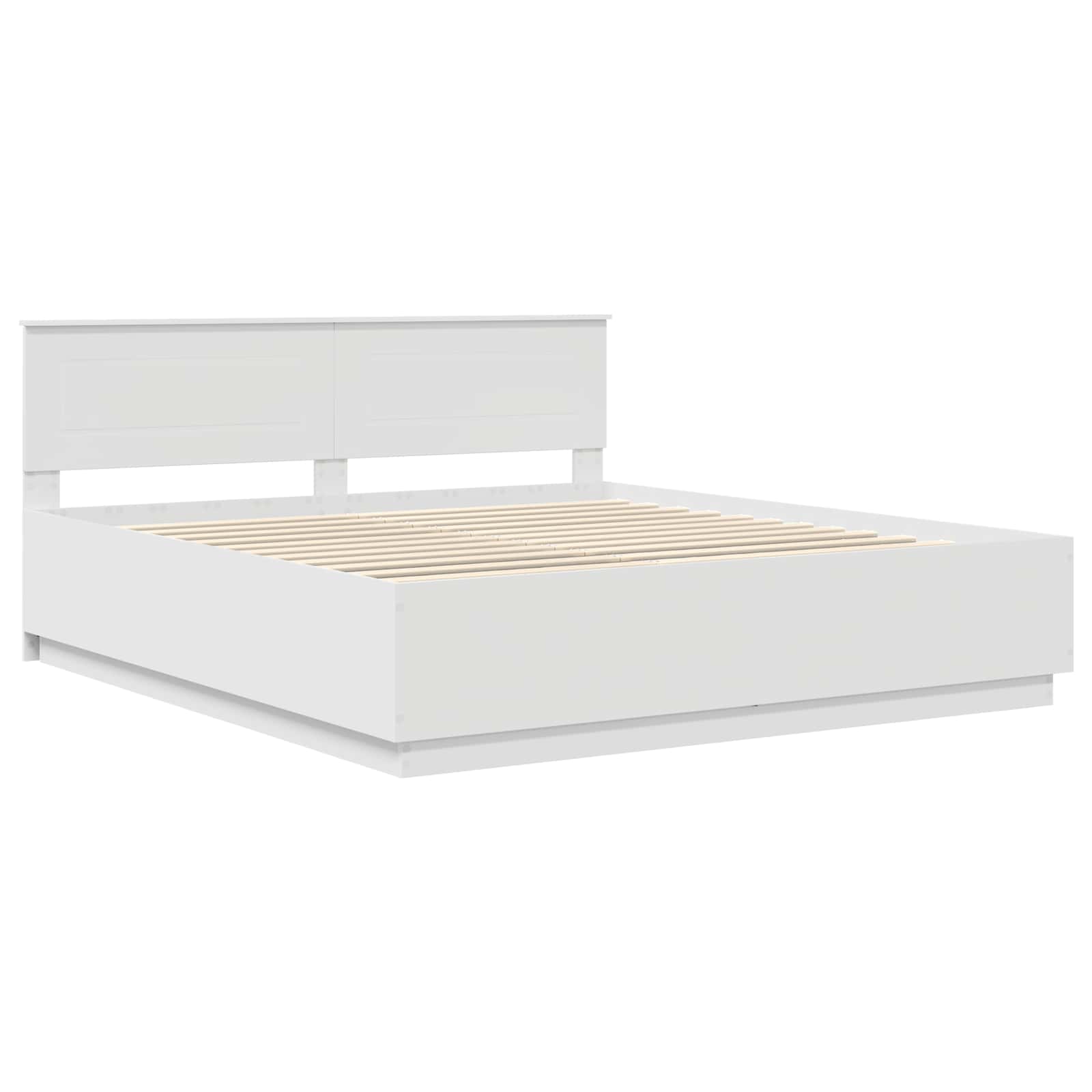 vidaXL Ramka łóżka Biały 200 x 200 cm Materiał drewnopochodny