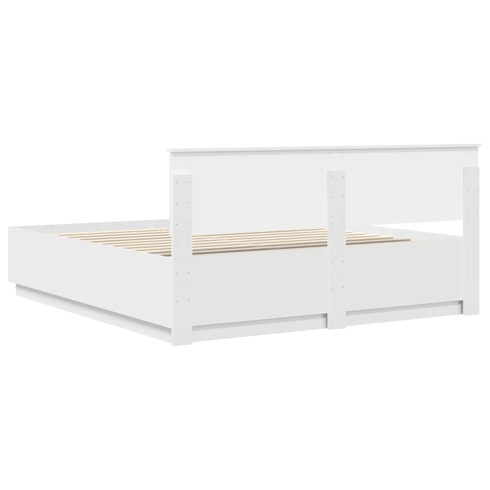 vidaXL Ramka łóżka Biały 200 x 200 cm Materiał drewnopochodny