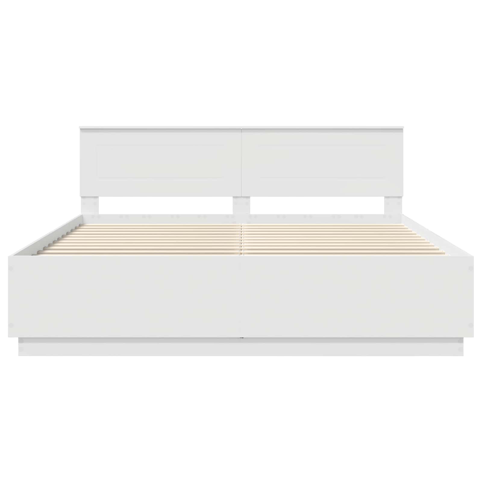 vidaXL Ramka łóżka Biały 200 x 200 cm Materiał drewnopochodny