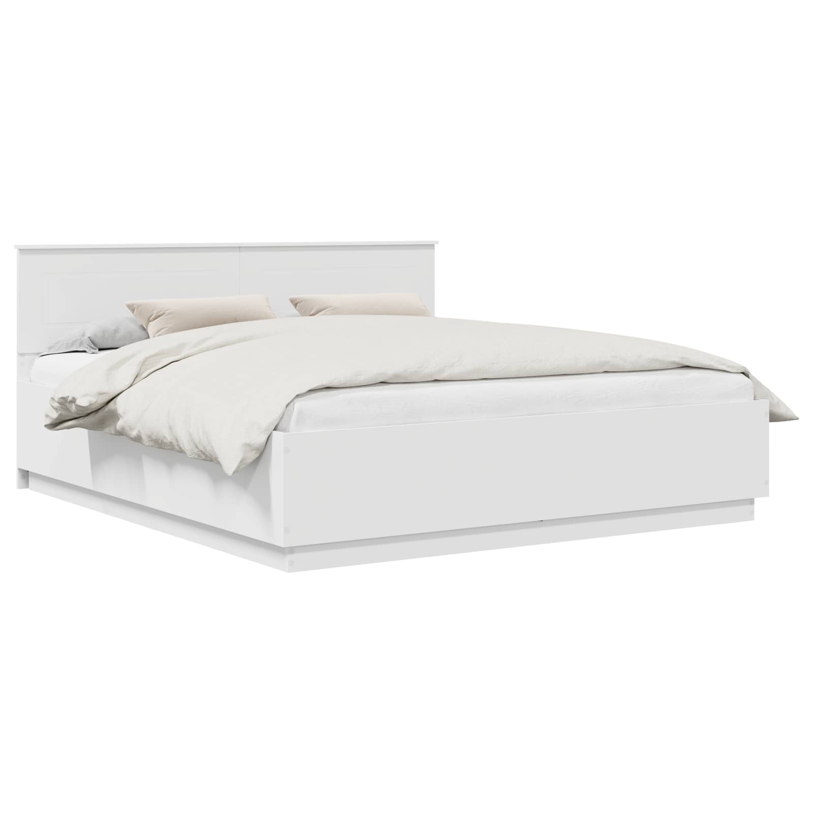 vidaXL Ramka łóżka Biały 200 x 200 cm Materiał drewnopochodny