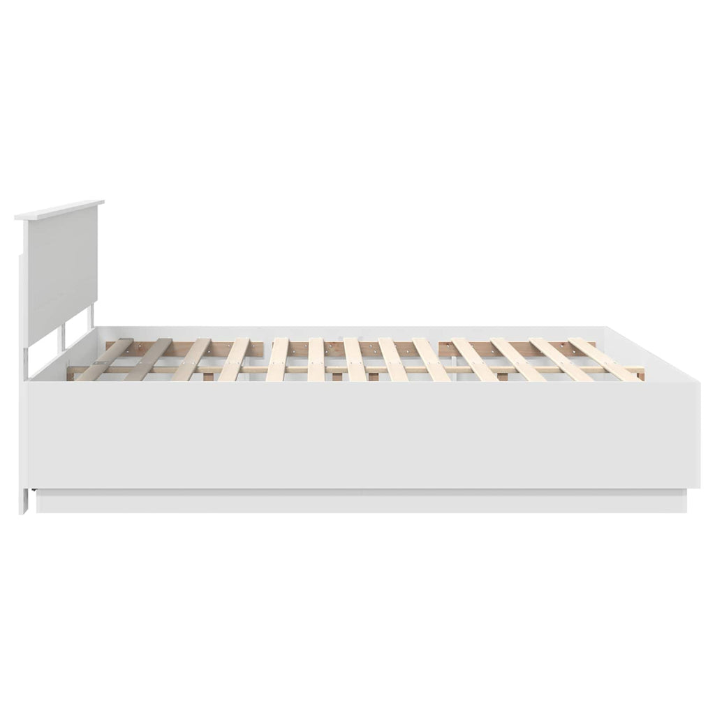 vidaXL Ramka łóżka Biały 200 x 200 cm Materiał drewnopochodny