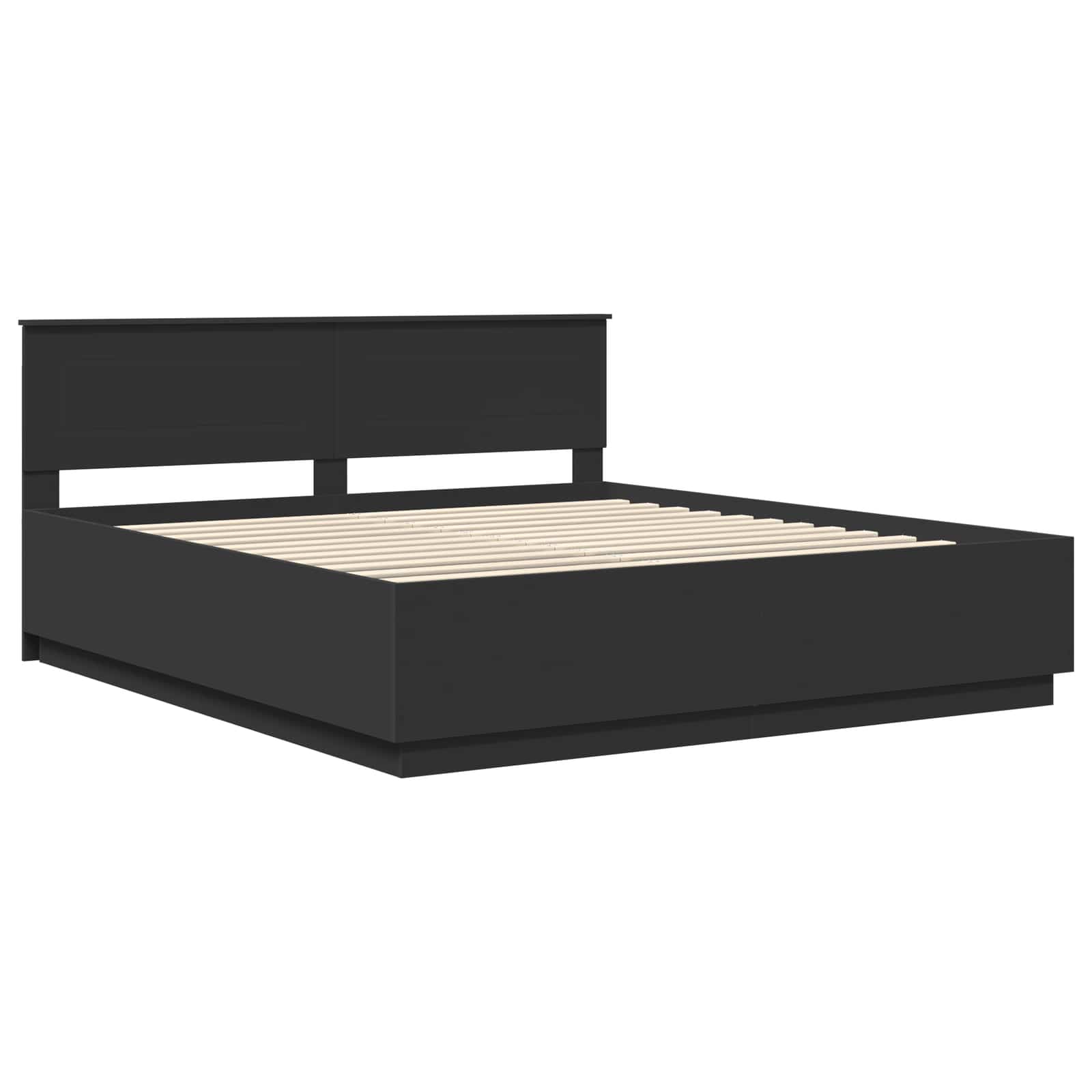 vidaXL Ramka łóżka Czarny 200 x 200 cm Materiał drewnopochodny