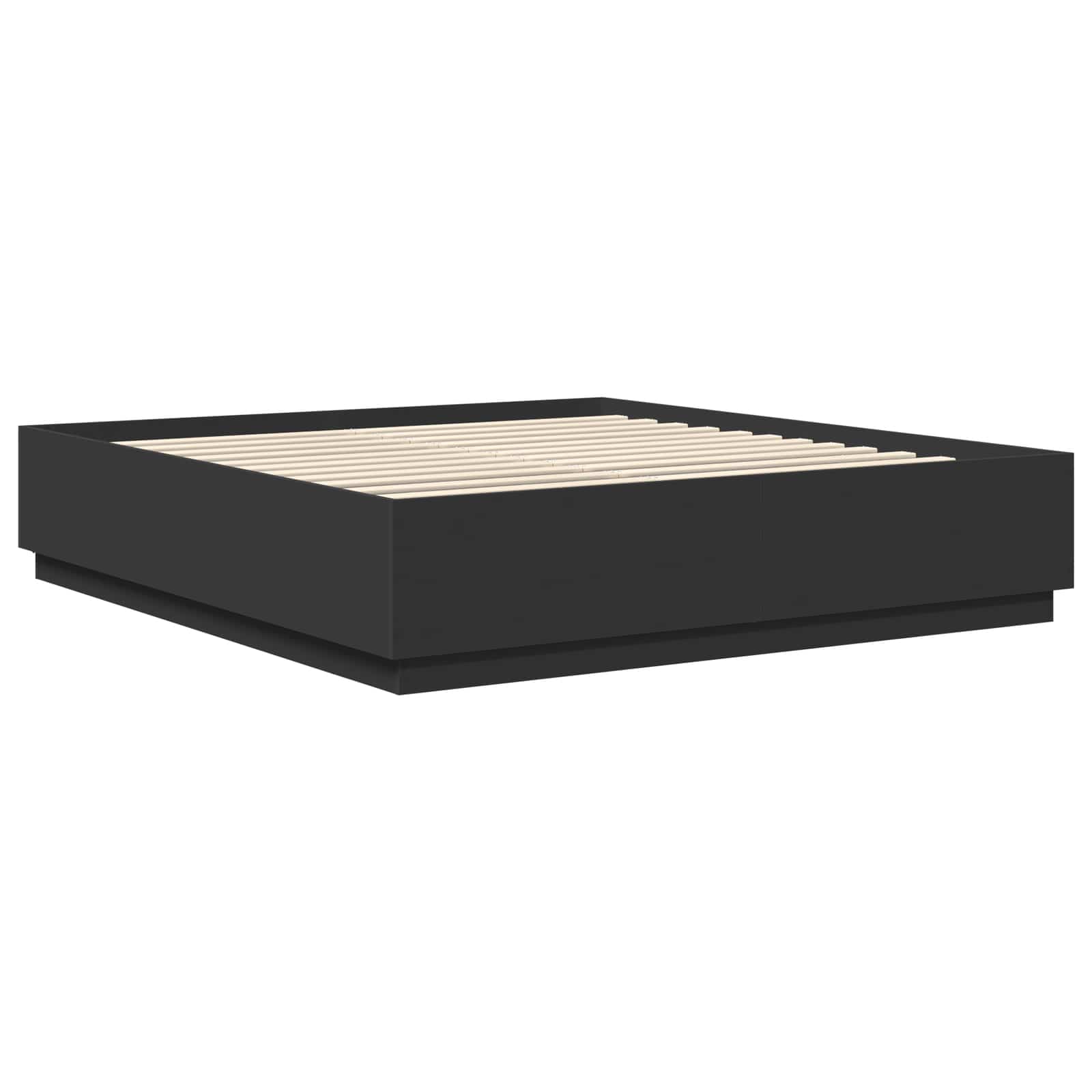 vidaXL Ramka łóżka Czarny 200 x 200 cm Materiał drewnopochodny