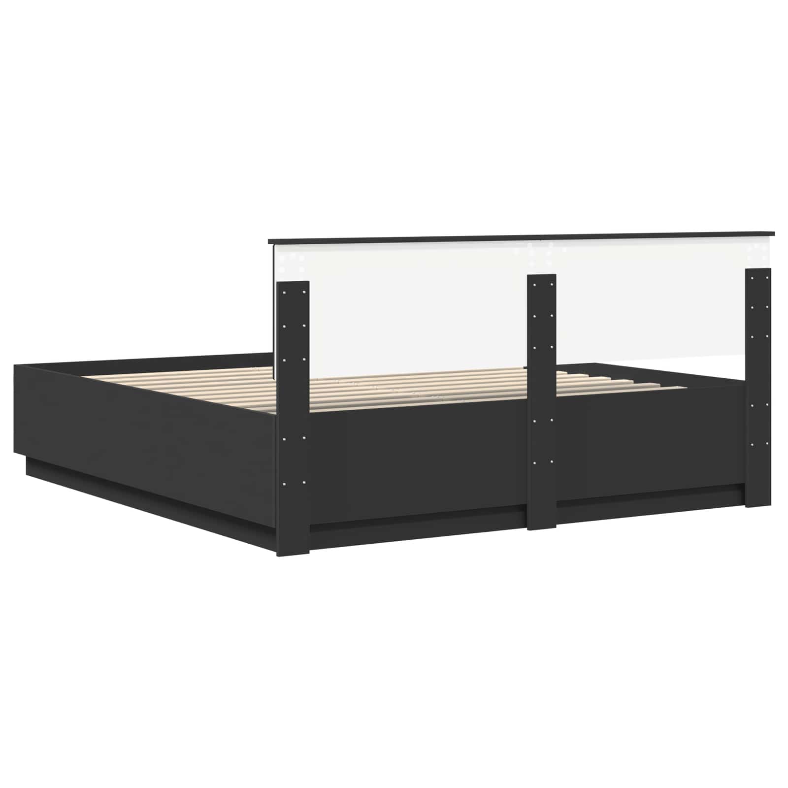 vidaXL Ramka łóżka Czarny 200 x 200 cm Materiał drewnopochodny