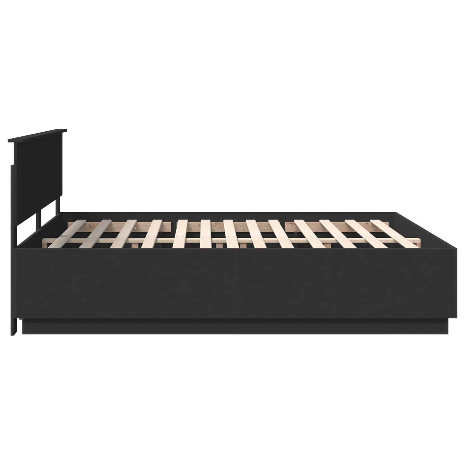 vidaXL Ramka łóżka Czarny 200 x 200 cm Materiał drewnopochodny