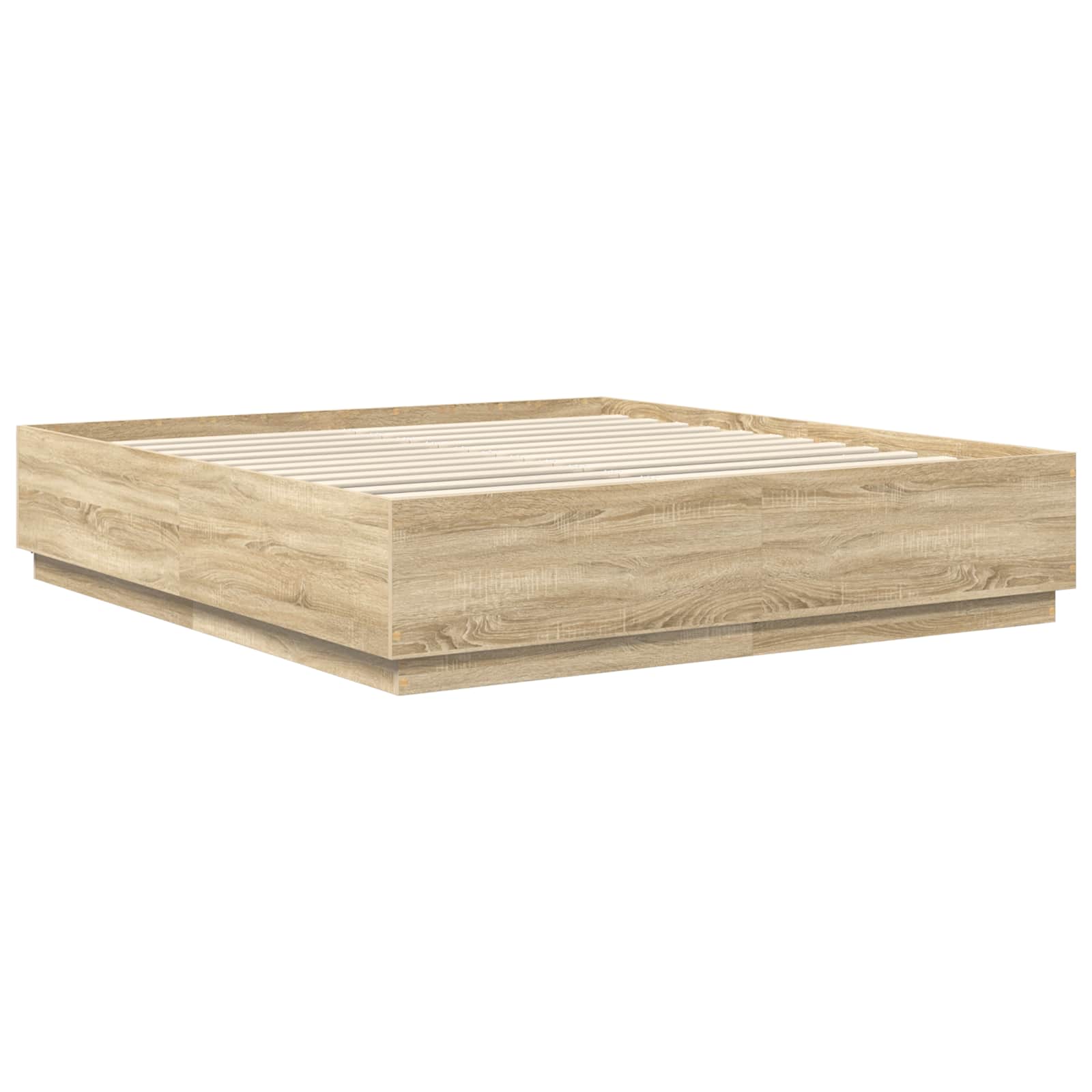 vidaXL Ramka łóżka Dąb Sonoma 200 x 200 cm Materiał drewnopochodny