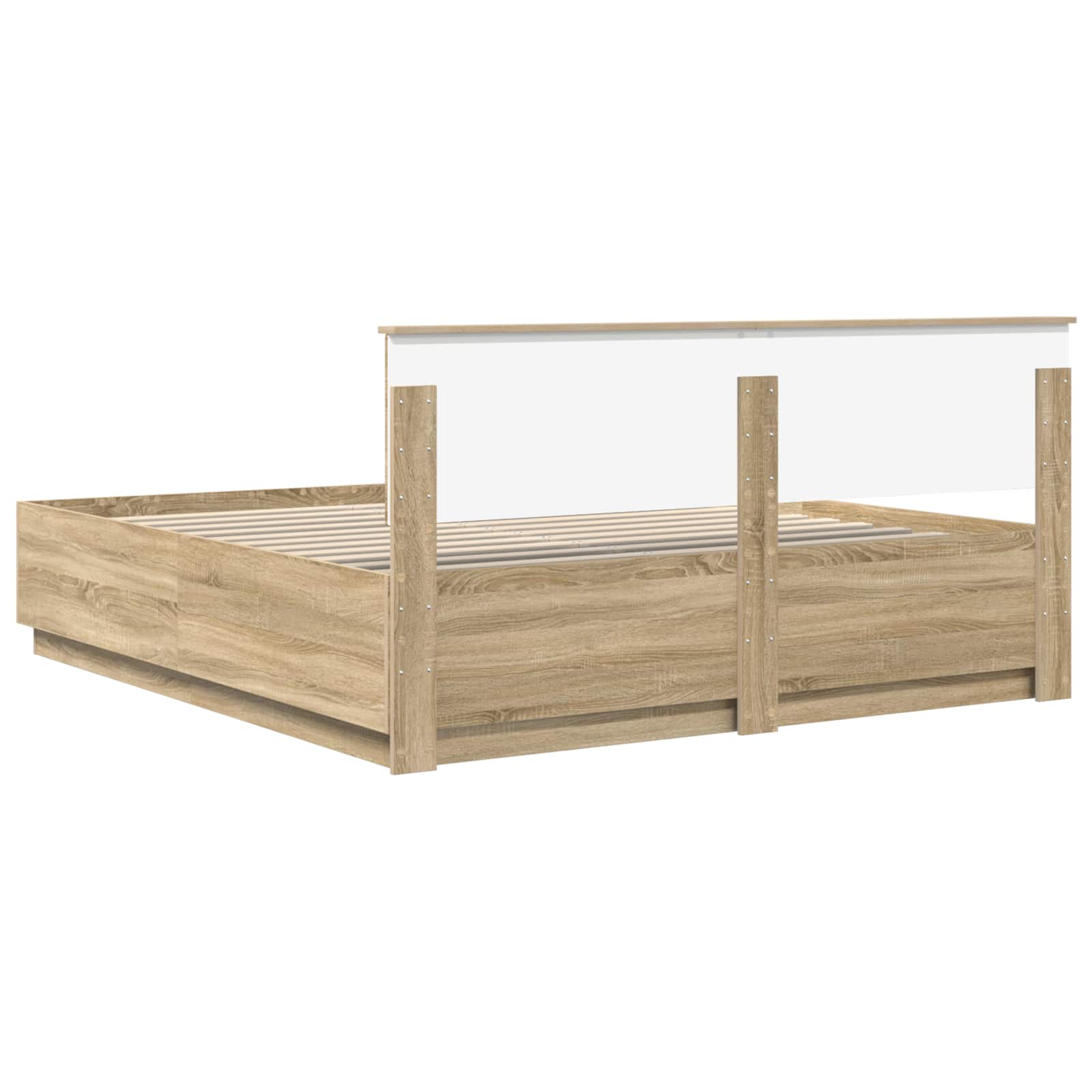 vidaXL Ramka łóżka Dąb Sonoma 200 x 200 cm Materiał drewnopochodny