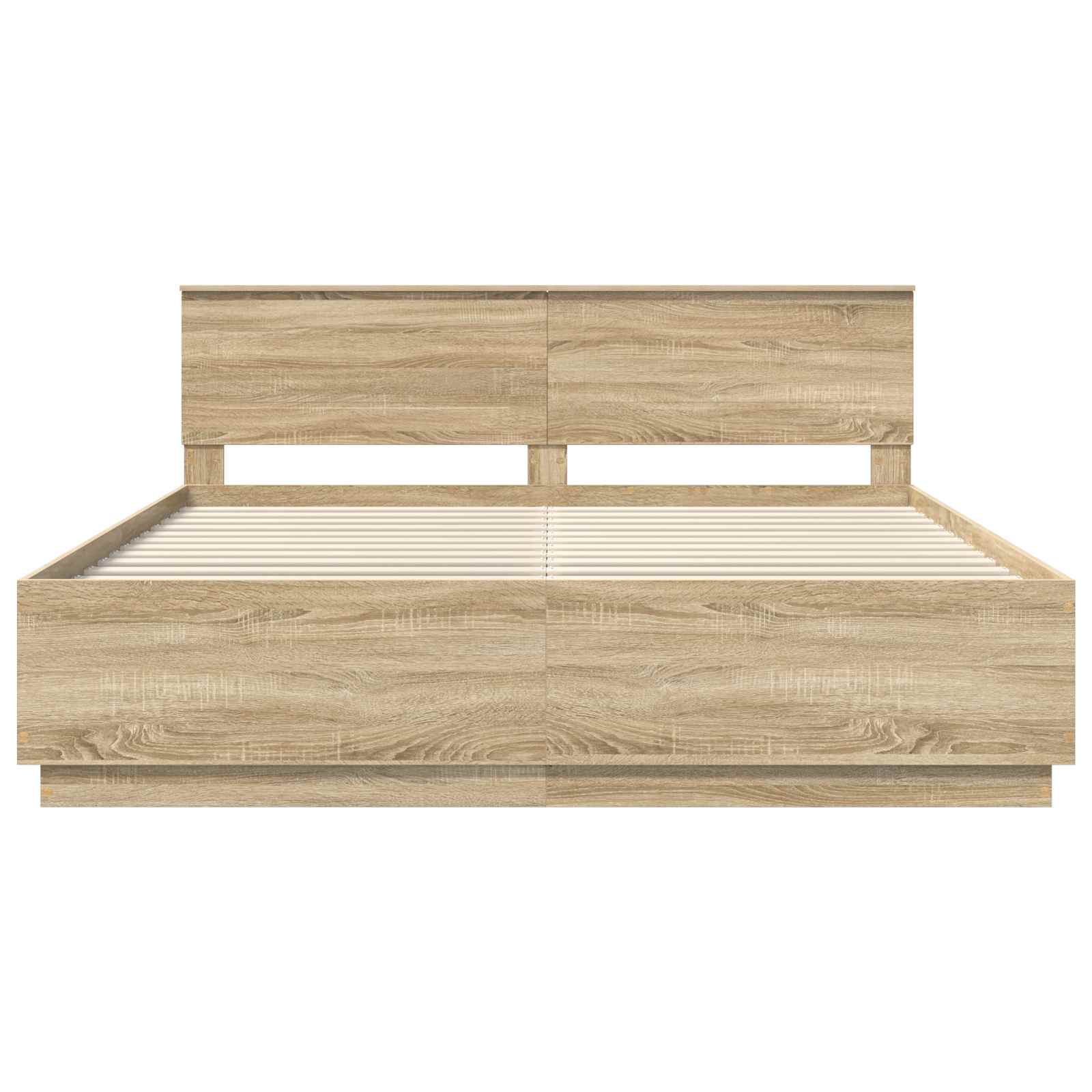 vidaXL Ramka łóżka Dąb Sonoma 200 x 200 cm Materiał drewnopochodny