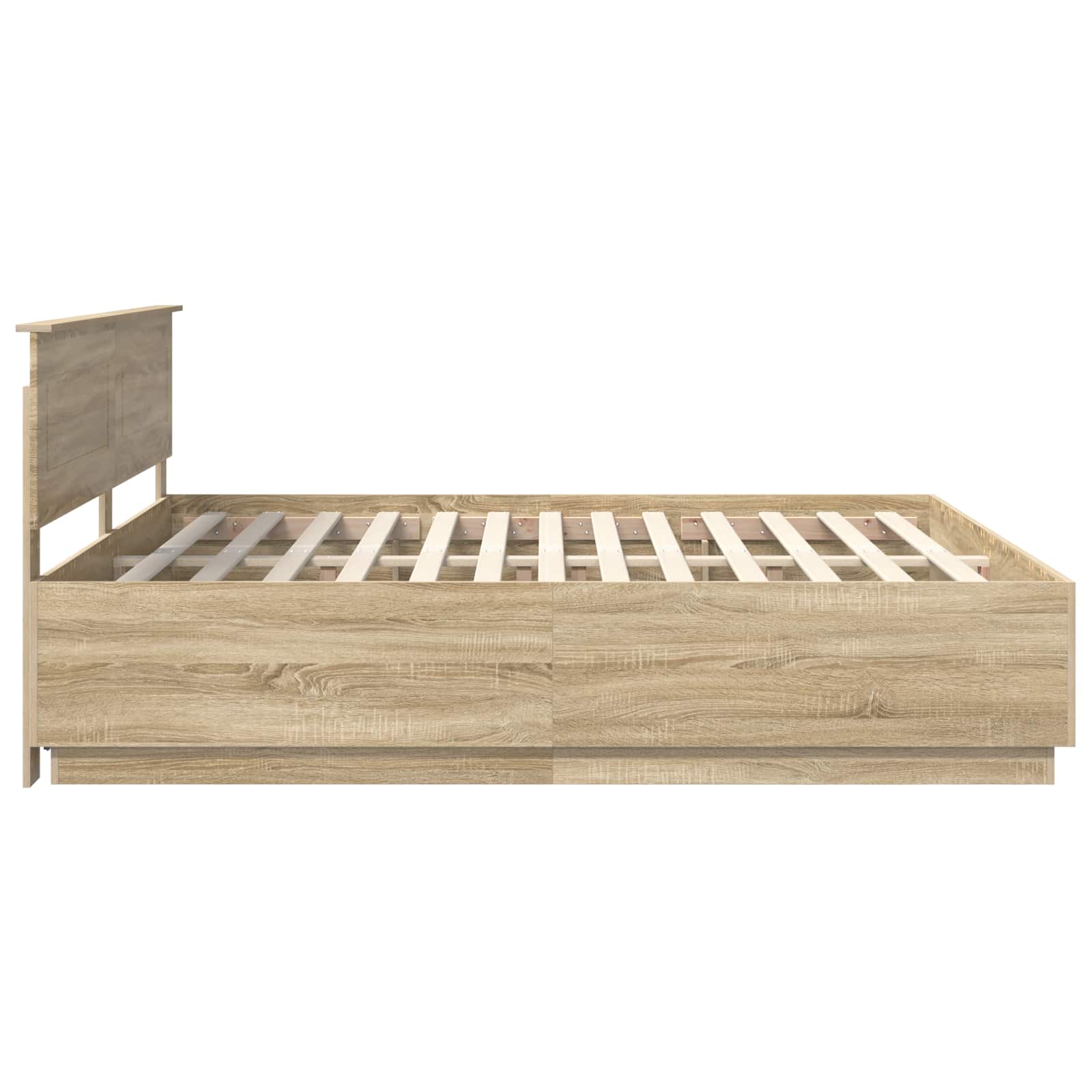 vidaXL Ramka łóżka Dąb Sonoma 200 x 200 cm Materiał drewnopochodny