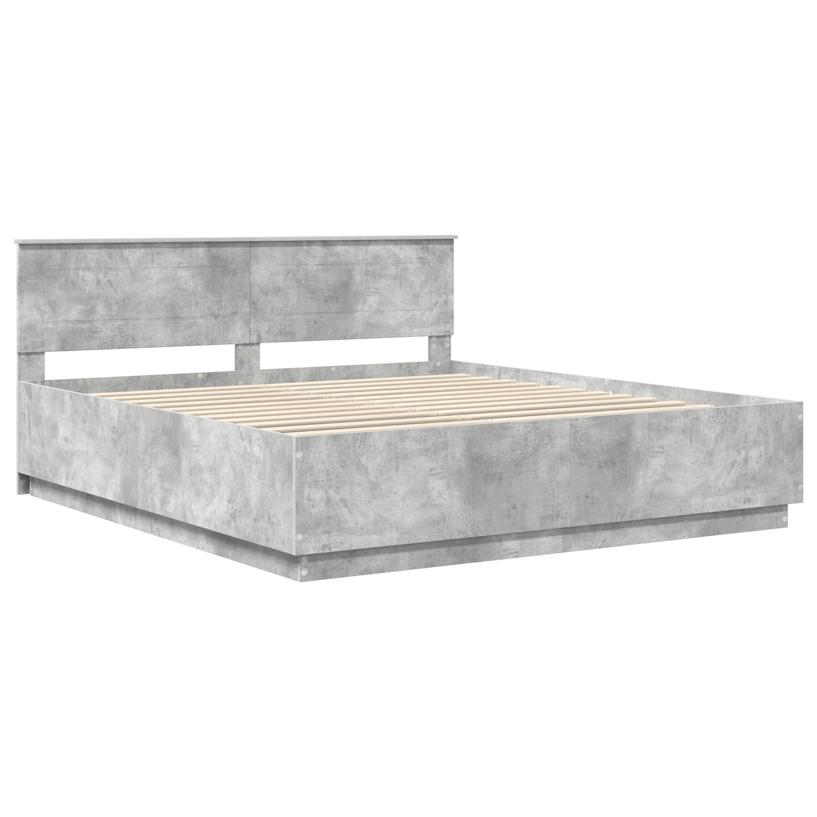 vidaXL Ramka łóżka Betonowy szary 200 x 200 cm Materiał drewnopochodny