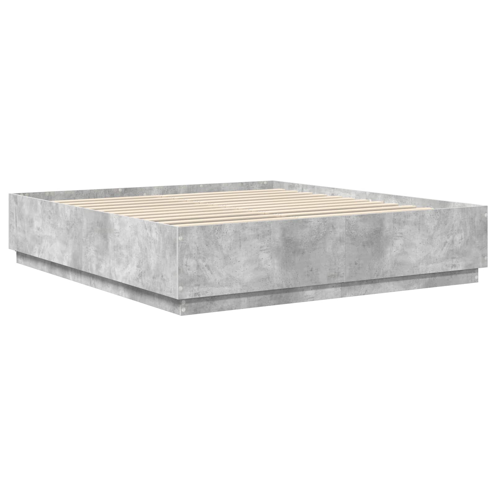vidaXL Ramka łóżka Betonowy szary 200 x 200 cm Materiał drewnopochodny