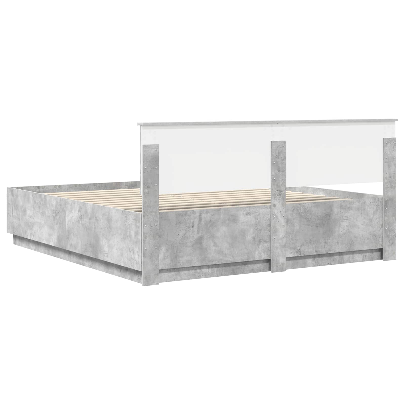 vidaXL Ramka łóżka Betonowy szary 200 x 200 cm Materiał drewnopochodny