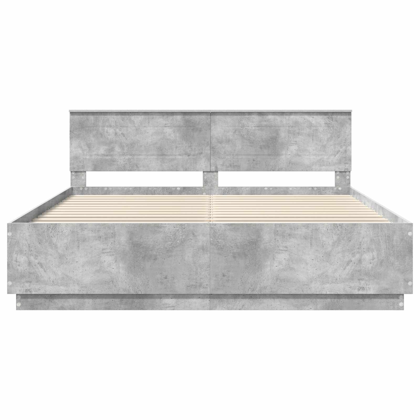 vidaXL Ramka łóżka Betonowy szary 200 x 200 cm Materiał drewnopochodny