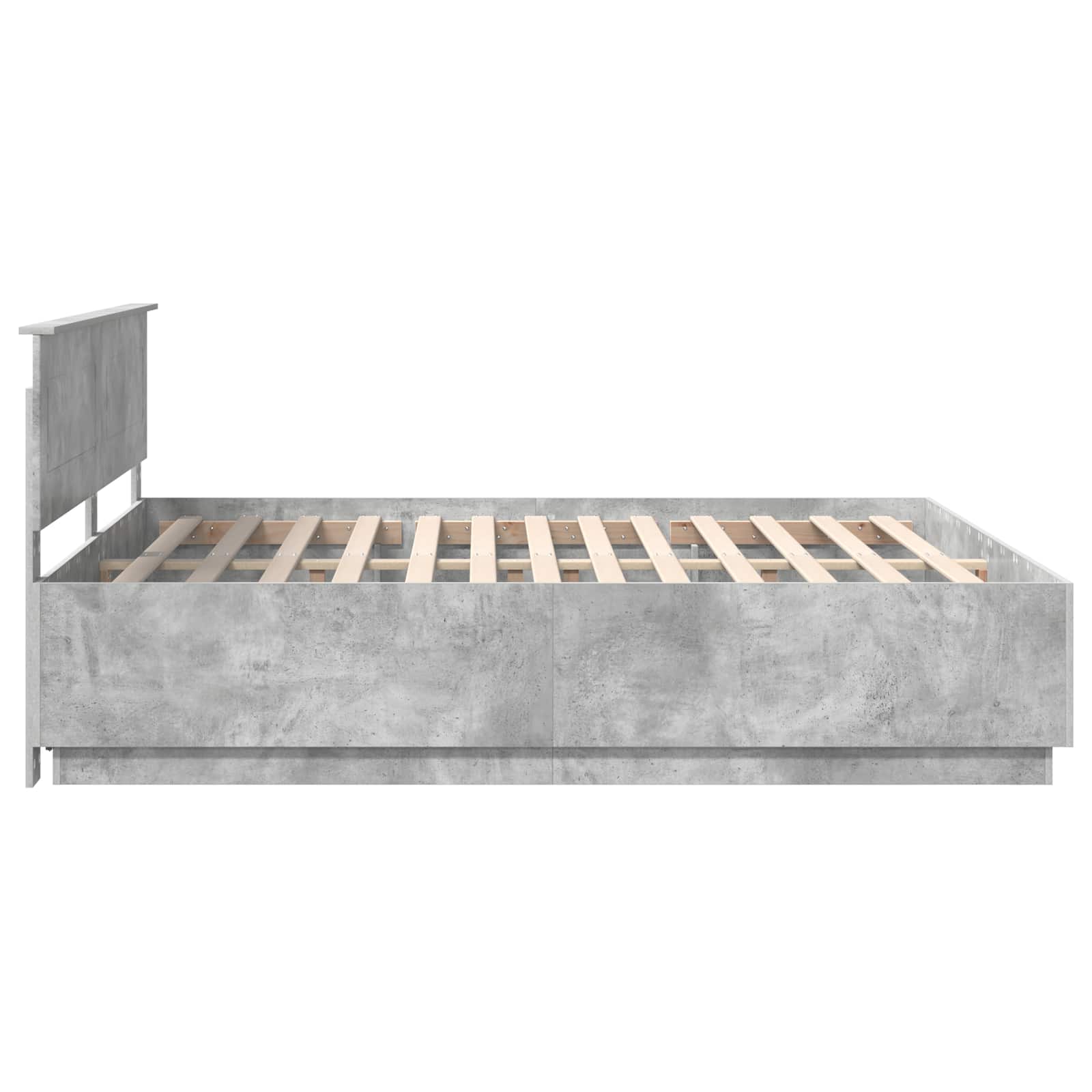 vidaXL Ramka łóżka Betonowy szary 200 x 200 cm Materiał drewnopochodny