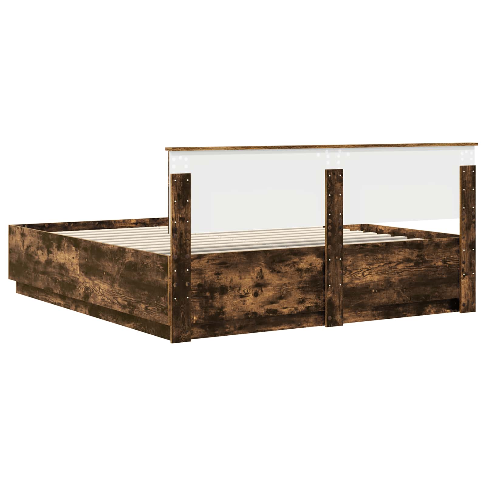 vidaXL Ramka łóżka Dąb wędzony 200 x 200 cm Materiał drewnopochodny