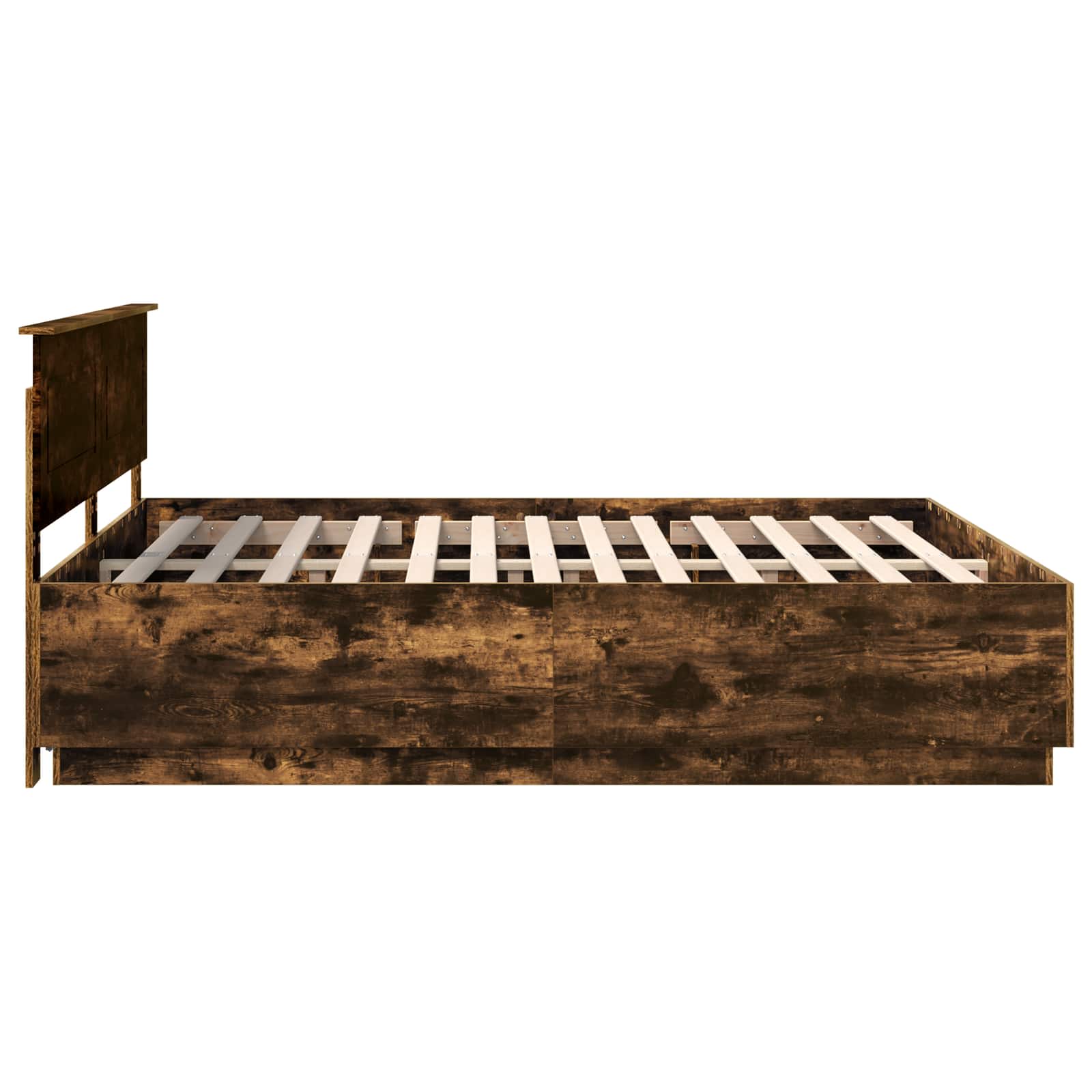 vidaXL Ramka łóżka Dąb wędzony 200 x 200 cm Materiał drewnopochodny