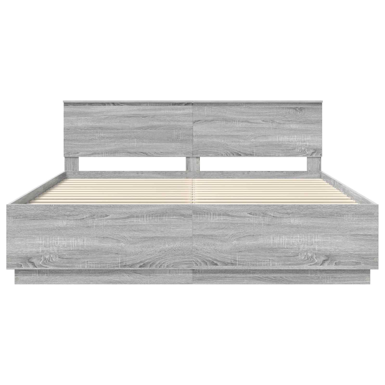 vidaXL Ramka łóżka Szary Sonoma 200 x 200 cm Materiał drewnopochodny