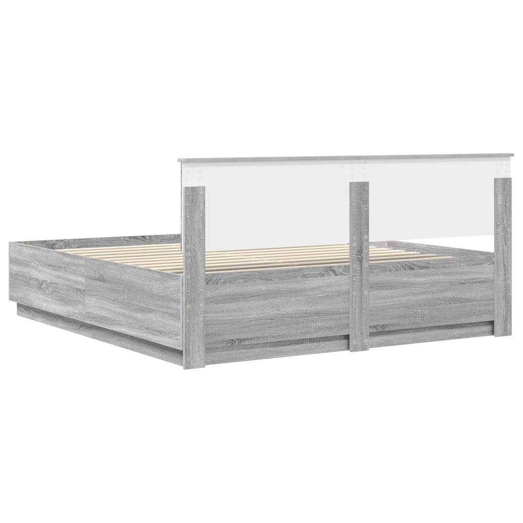 vidaXL Ramka łóżka Szary Sonoma 180 x 200 cm Materiał drewnopochodny