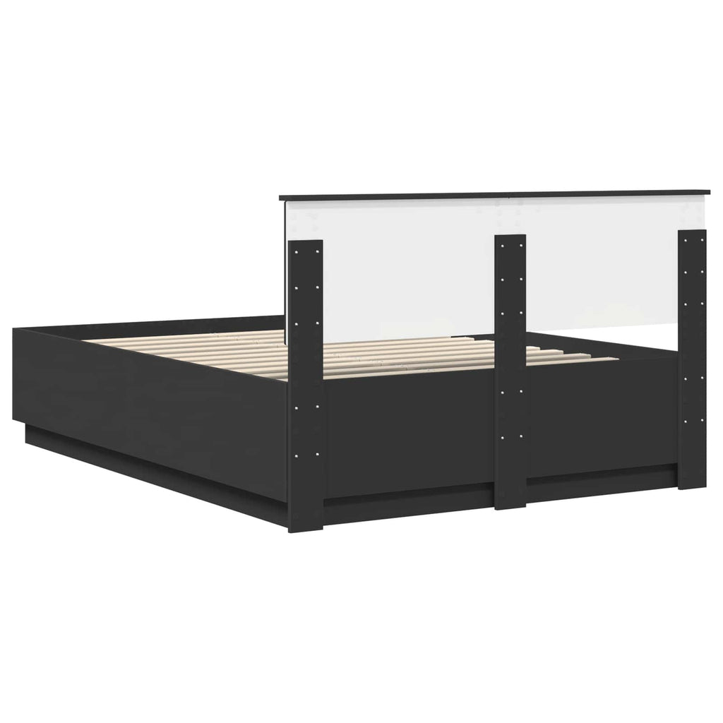 vidaXL Ramka łóżka Czarny 150 x 200 cm Materiał drewnopochodny