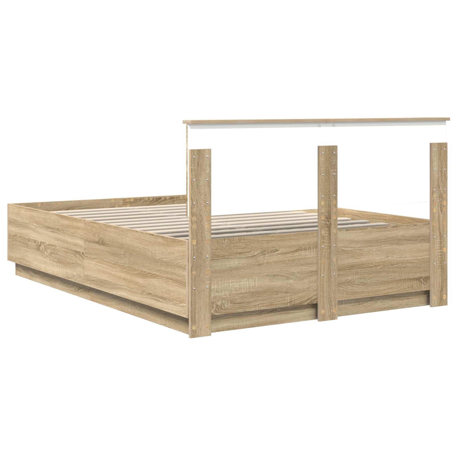 vidaXL Ramka łóżka Dąb Sonoma 150 x 200 cm Materiał drewnopochodny