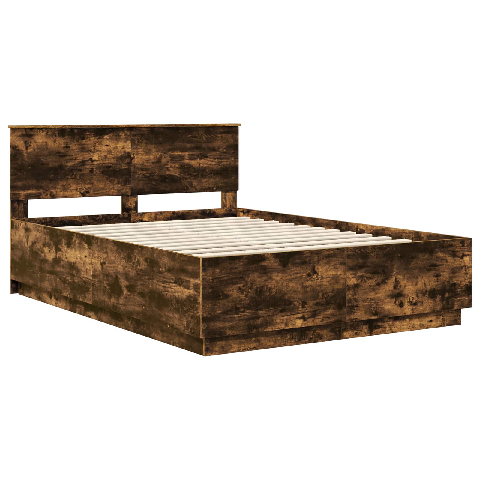 vidaXL Ramka łóżka Dąb wędzony 150 x 200 cm Materiał drewnopochodny