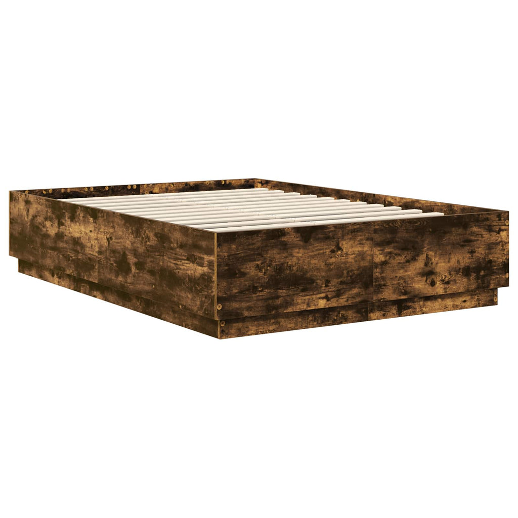 vidaXL Ramka łóżka Dąb wędzony 150 x 200 cm Materiał drewnopochodny