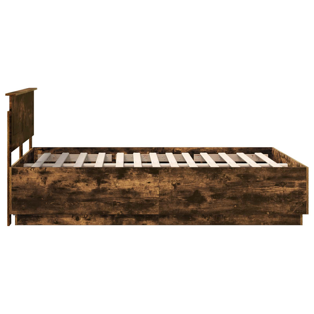 vidaXL Ramka łóżka Dąb wędzony 150 x 200 cm Materiał drewnopochodny
