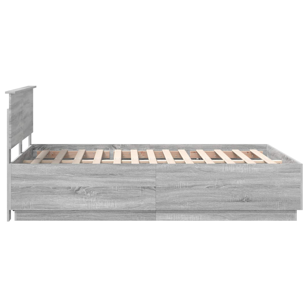 vidaXL Ramka łóżka Szary Sonoma 150 x 200 cm Materiał drewnopochodny