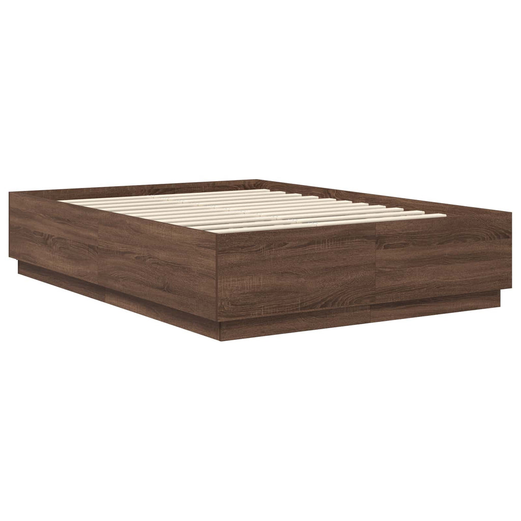 vidaXL Ramka łóżka Brązowy dąb 150 x 200 cm Materiał drewnopochodny