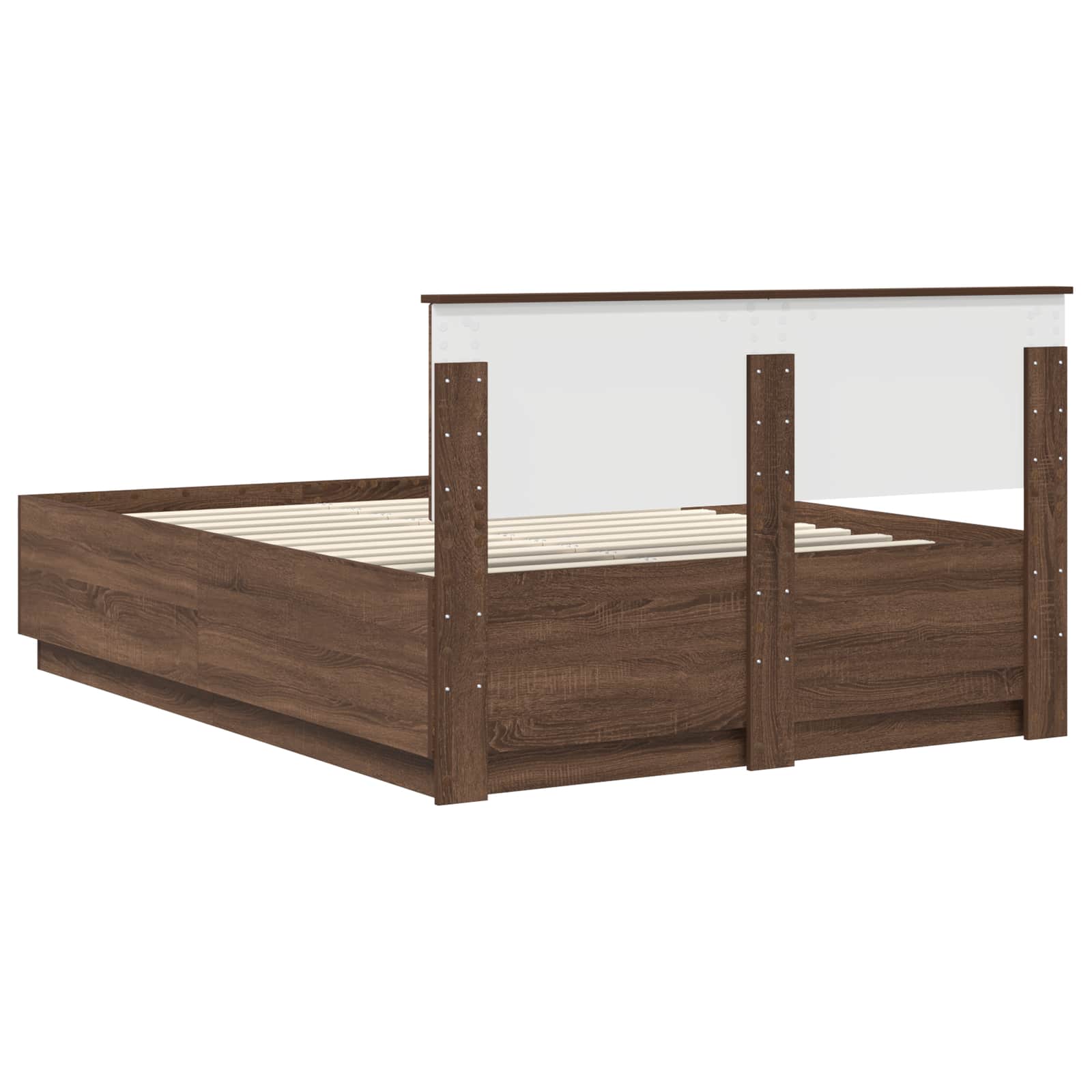vidaXL Ramka łóżka Brązowy dąb 150 x 200 cm Materiał drewnopochodny