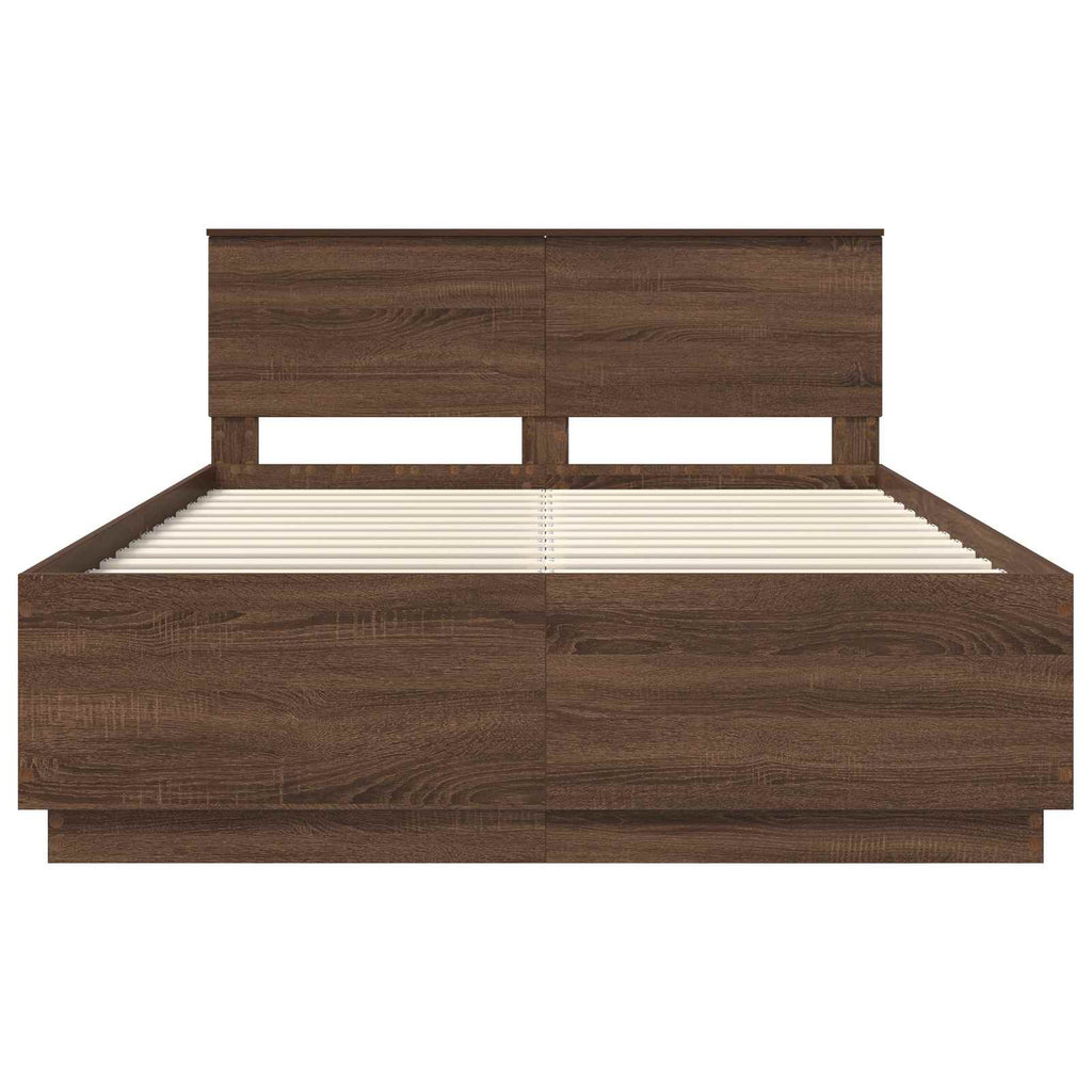 vidaXL Ramka łóżka Brązowy dąb 150 x 200 cm Materiał drewnopochodny