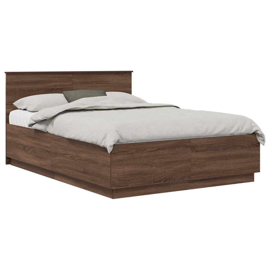 vidaXL Ramka łóżka Brązowy dąb 150 x 200 cm Materiał drewnopochodny