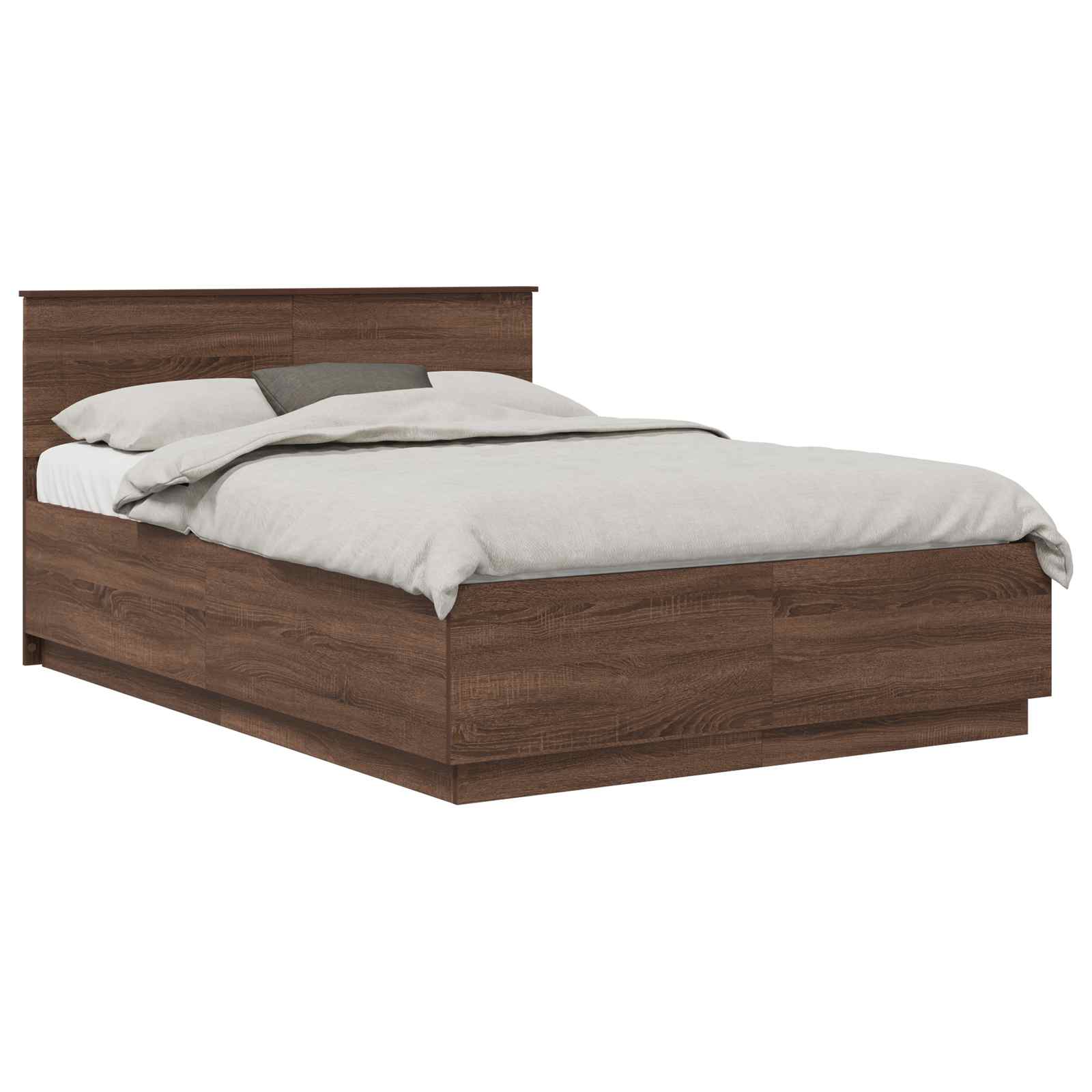 vidaXL Ramka łóżka Brązowy dąb 150 x 200 cm Materiał drewnopochodny