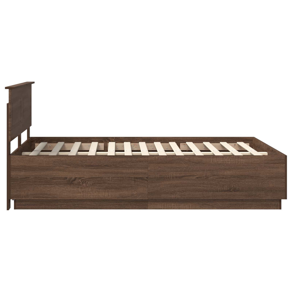 vidaXL Ramka łóżka Brązowy dąb 150 x 200 cm Materiał drewnopochodny